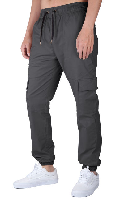 Men Cargo Joggers Athletic Pants Dark Grey