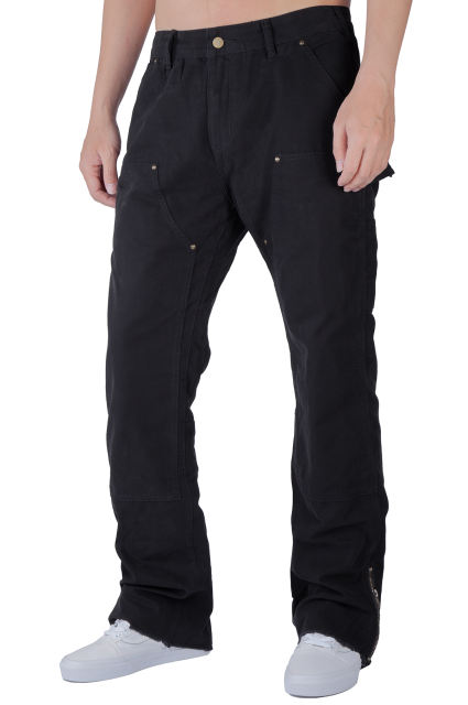 Man Carpenter Chino Pants with Tool Pockets Black