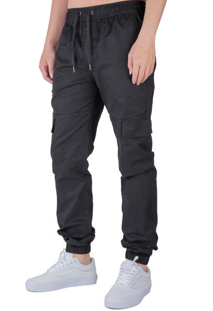 Men Cargo Joggers Athletic Pants Black