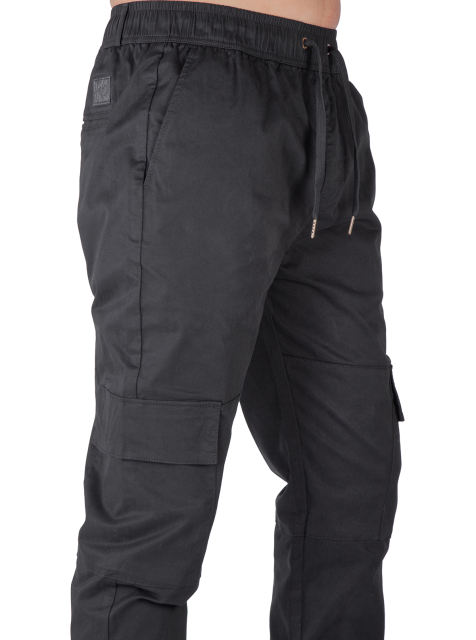 Men Cargo Joggers Athletic Pants Black