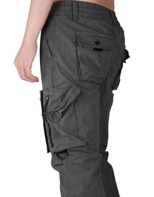 Man Wild Cargo Jogger Pants Slim Fit Dark Grey