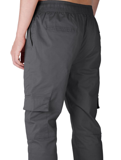 Men Cargo Joggers Athletic Pants Dark Grey