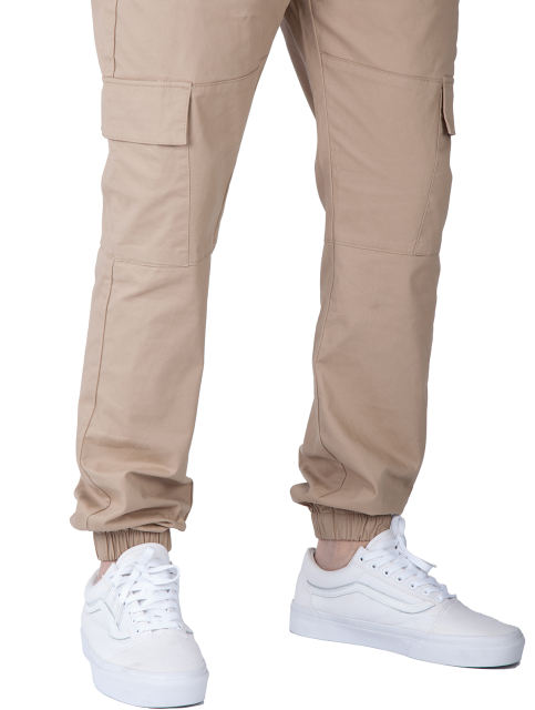 Men Cargo Joggers Athletic Pants Khaki