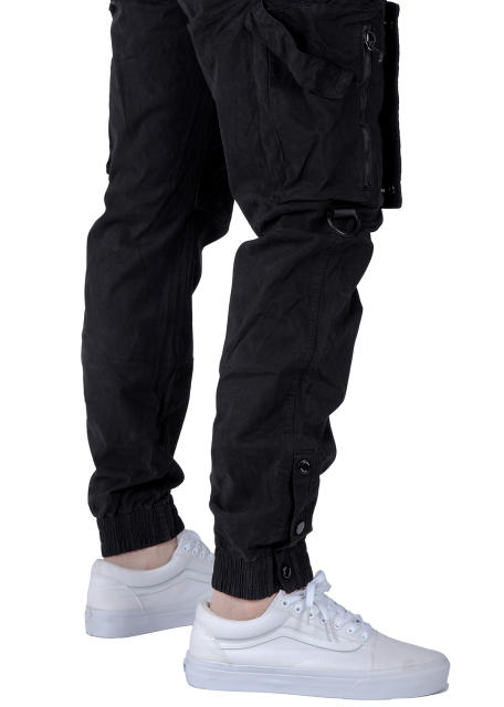 Man Wild Cargo Jogger Pants Slim Fit Black