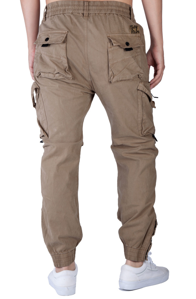 Man Wild Cargo Jogger Pants Slim Fit Khaki