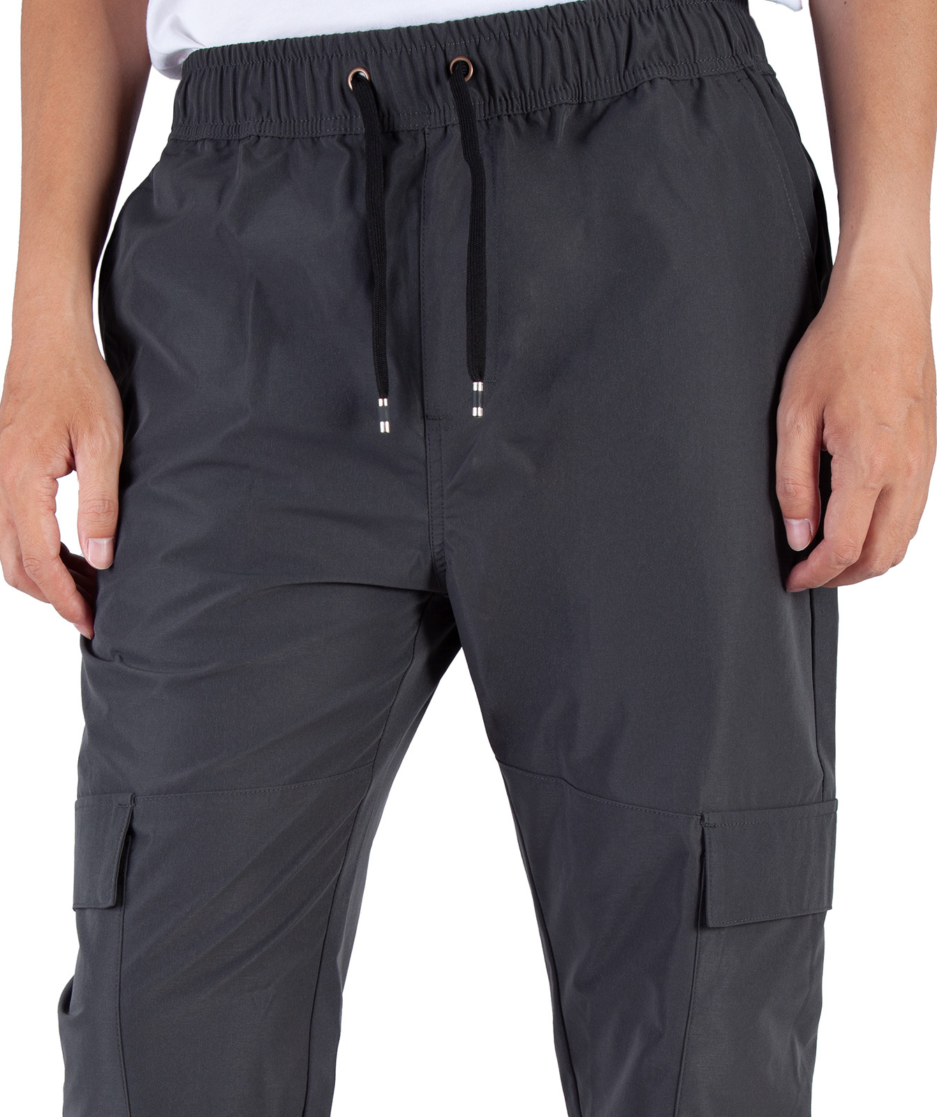Man Lightweight Cargo Jogger Pants Slim Fit Dark Grey