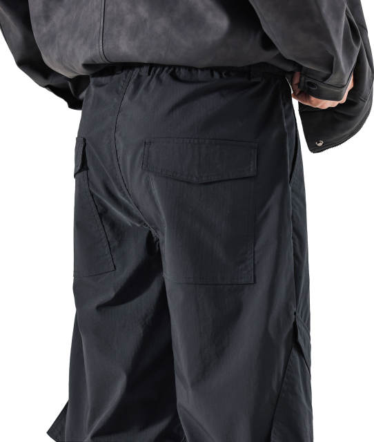 Mens Utility Convertible Hiking Pants Quick Dry Zip Off Travel Safari Pants Loose Fit Black