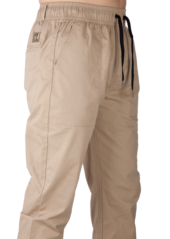Men Joggers with Pockets Slim Fit Athletic Pants Khaki