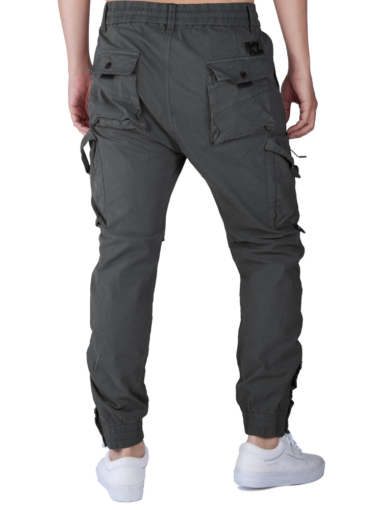 Man Wild Cargo Jogger Pants Slim Fit Dark Grey