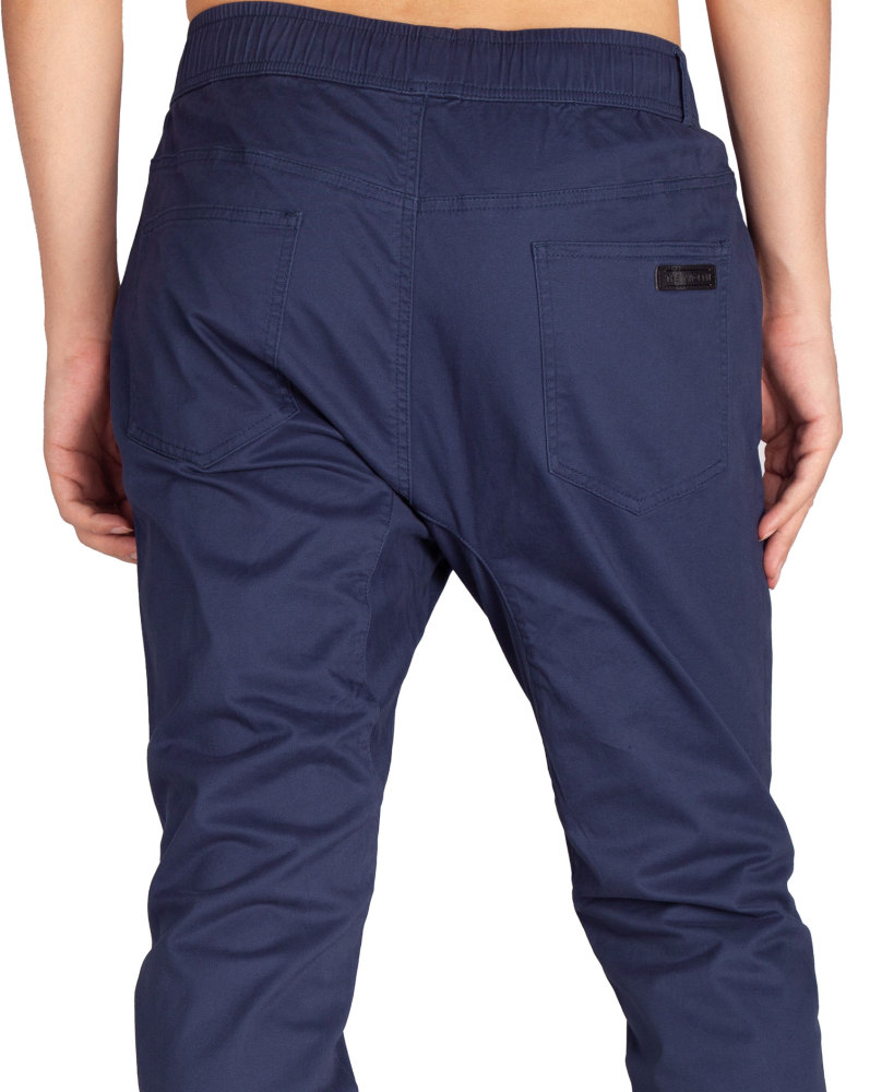 Mens Jogger Pants with Pockets Open Hem Slim Fit Navy Blue