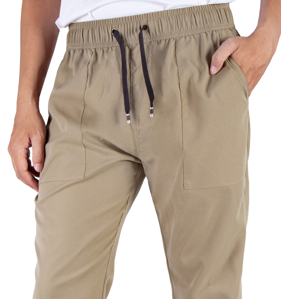 Man Lightweight Jogger Pants Slim Fit Khaki