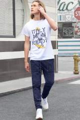 Mens Joggers with Zipper Pockets Slim Fit Navy Blue