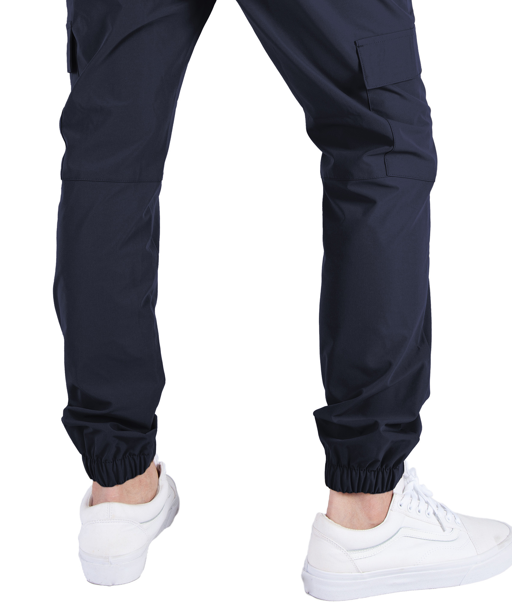 Man Lightweight Cargo Jogger Pants Slim Fit Navy Blue