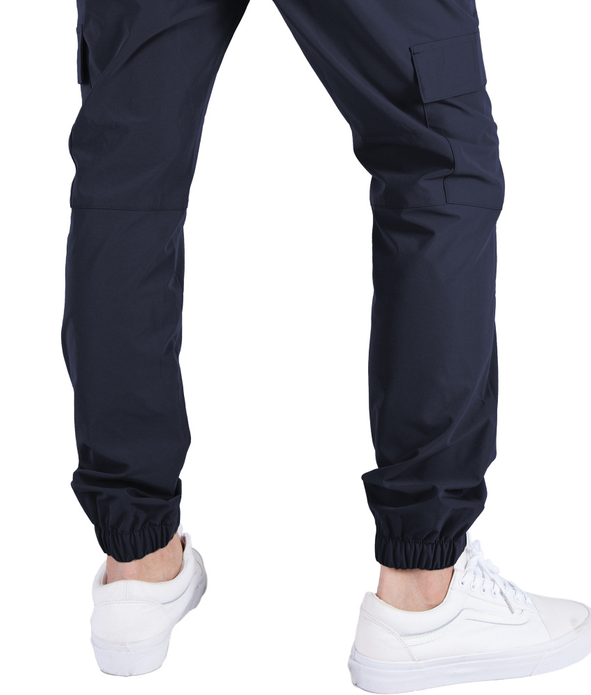 Man Lightweight Cargo Jogger Pants Slim Fit Navy Blue