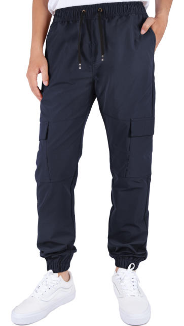 Man Lightweight Cargo Jogger Pants Slim Fit Navy Blue