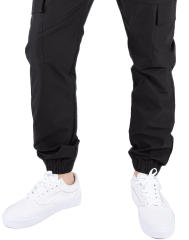Man Lightweight Cargo Jogger Pants Slim Fit Black