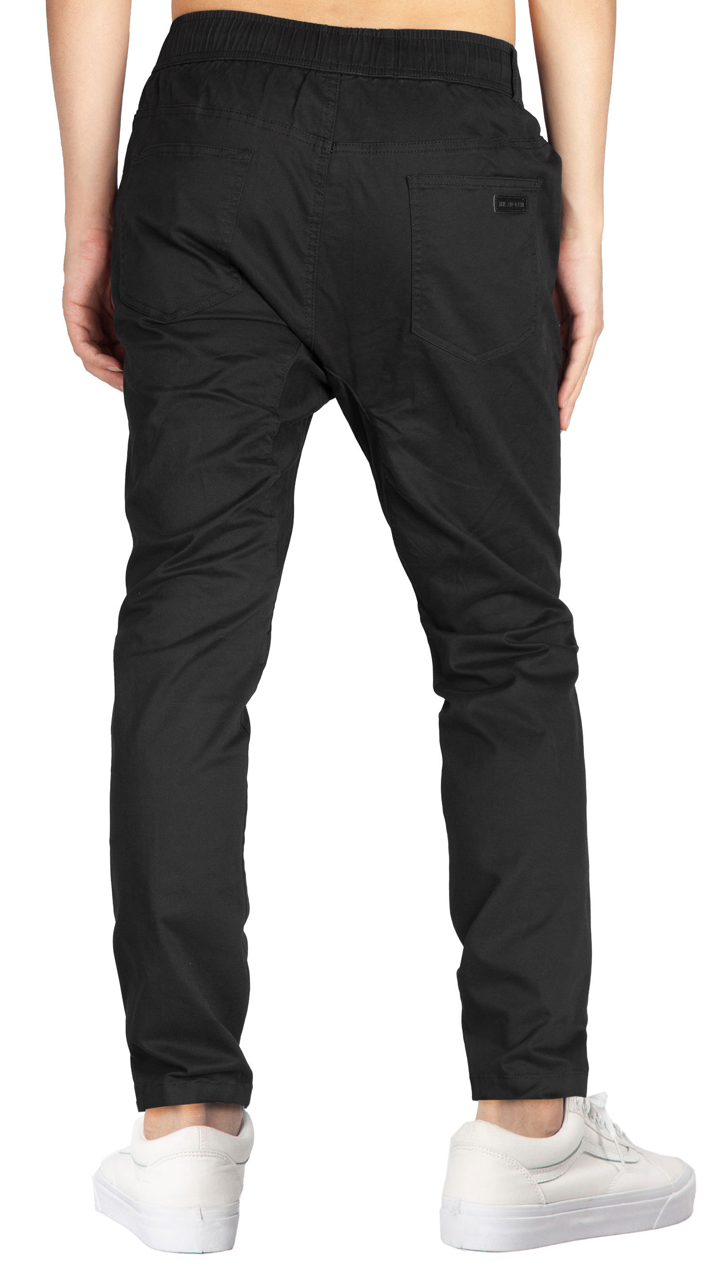 Men’s Jogger Pants with Pockets Open Hem Slim Fit Black