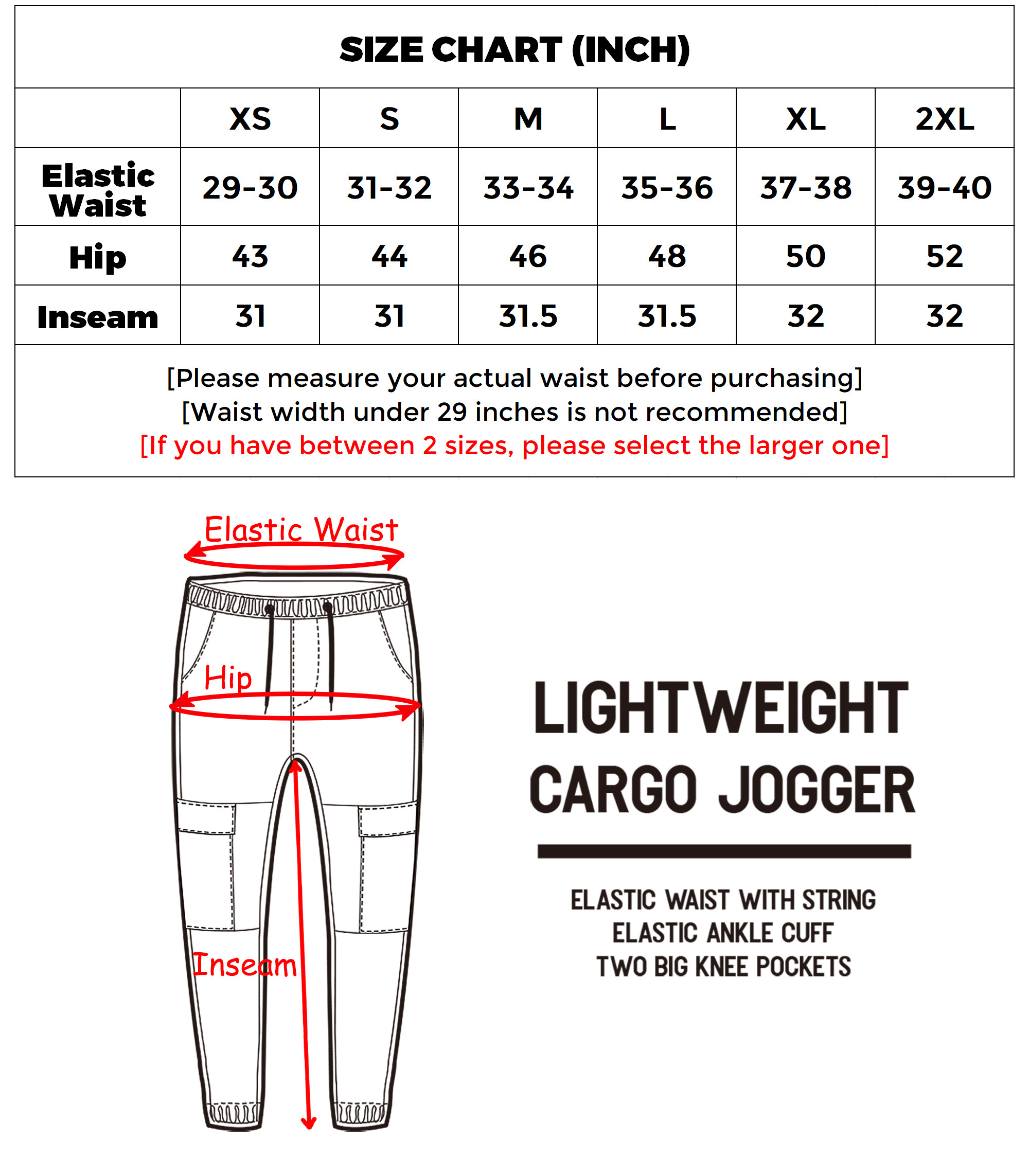 Man Lightweight Cargo Jogger Pants Slim Fit Navy Blue