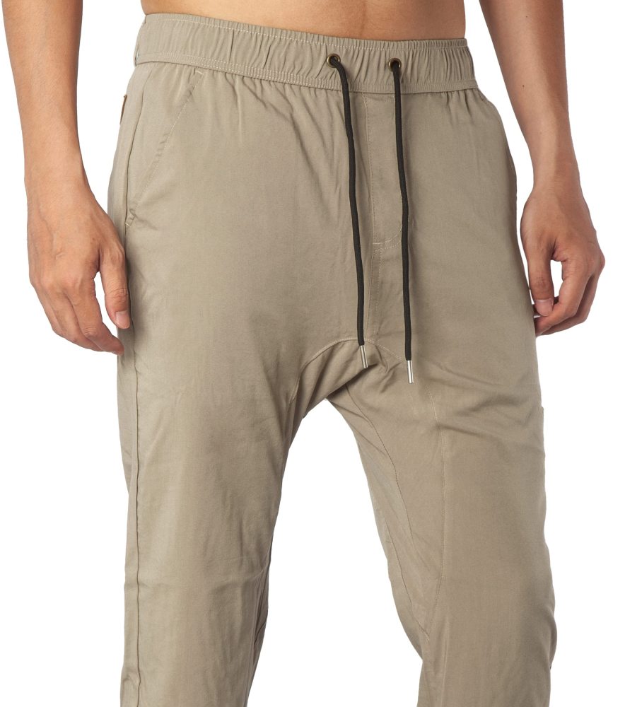 Men Lightweight Summer Jogger Sweatpants Slim Fit Khaki