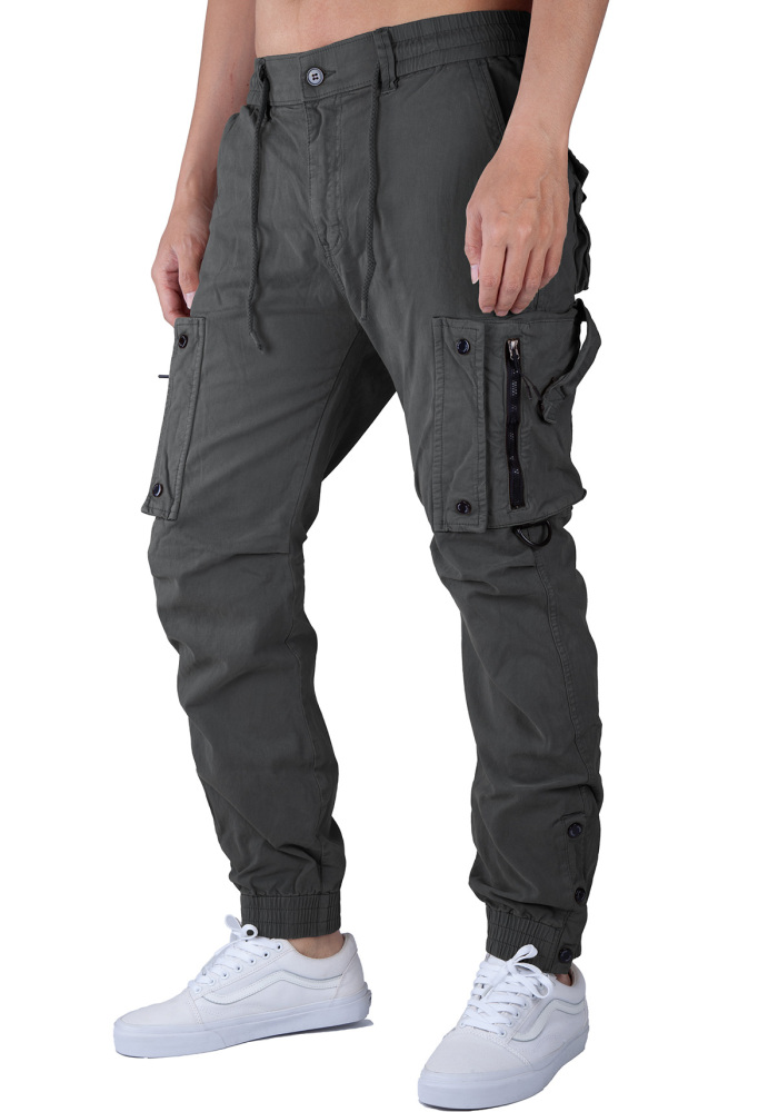 Man Wild Cargo Jogger Pants Slim Fit Dark Grey