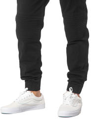 Men's Black Wrinkled Khaki Jogger Pants - Modern Fit