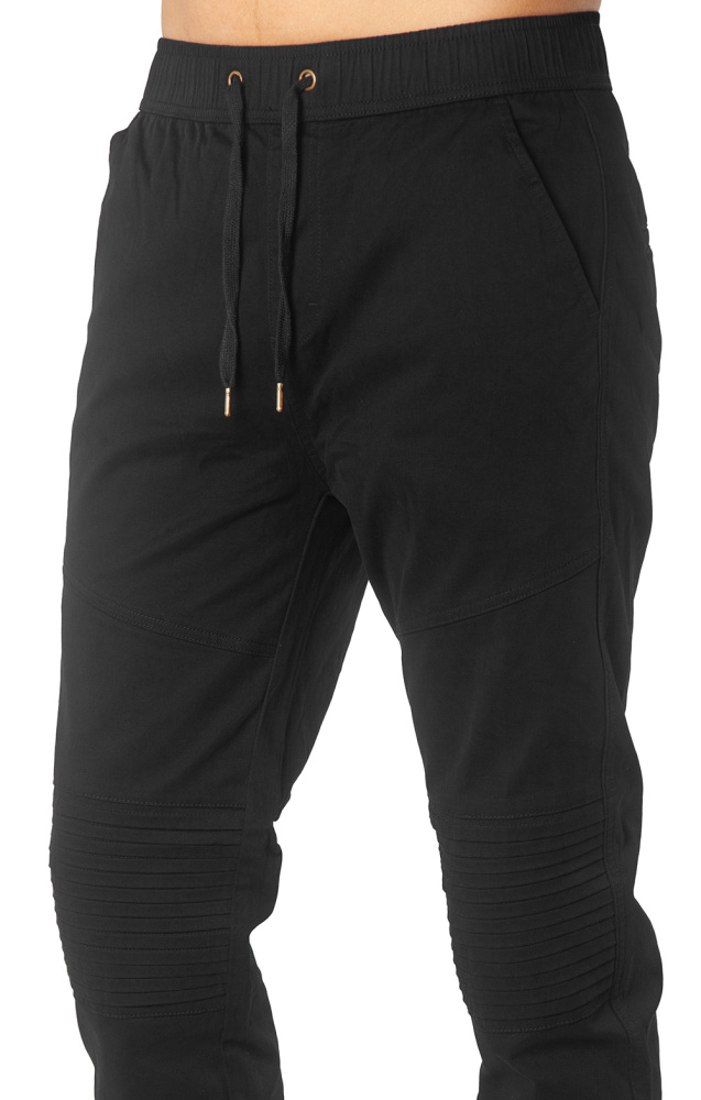 Men's Black Wrinkled Khaki Jogger Pants - Modern Fit