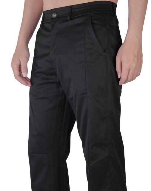 Mens Elastic Waistband Chino Pants Straight Legs Regular Fit Black
