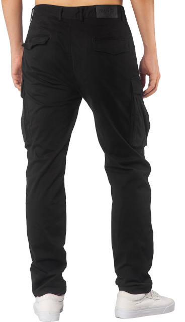 Man Cargo Work Pants Straight Fit Black