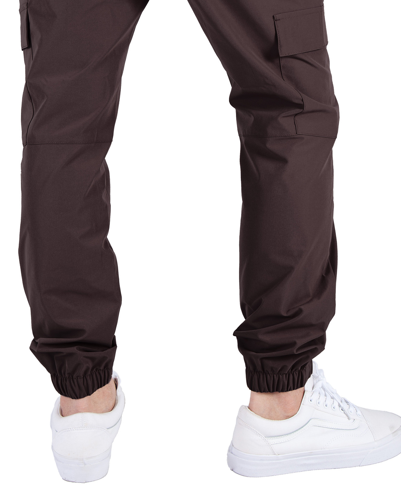 Man Lightweight Cargo Jogger Pants Slim Fit Dark Brown