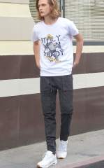 Mens Joggers with Zipper Pockets Slim Fit Dark Grey