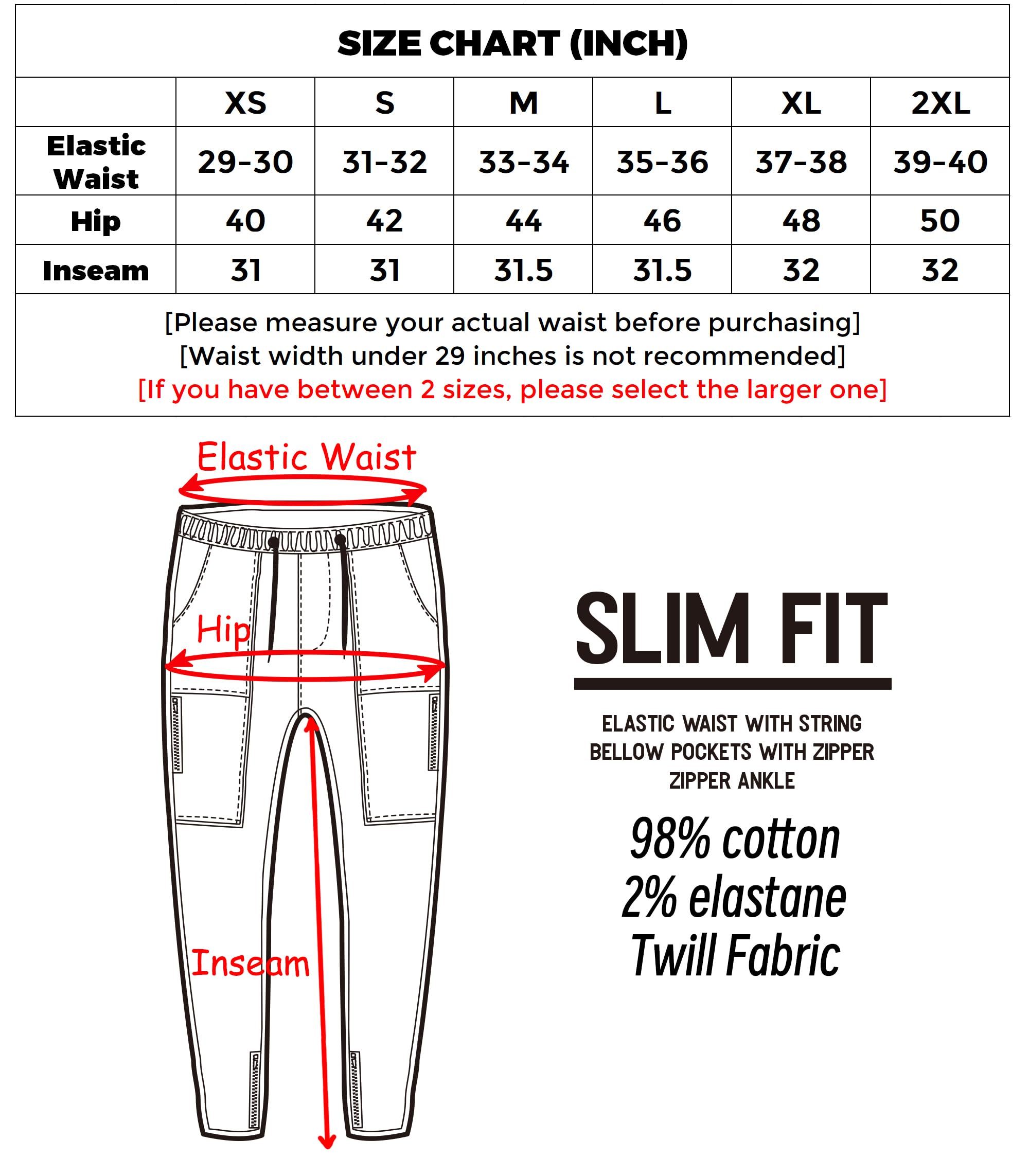 Mens Joggers with Zipper Pockets Slim Fit Mid Grey