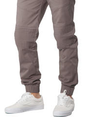 Man Khaki Jogger Pants with Wrinkled Design Slim Fit Mid Grey