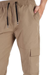 Man Lightweight Cargo Jogger Pants Slim Fit Khaki
