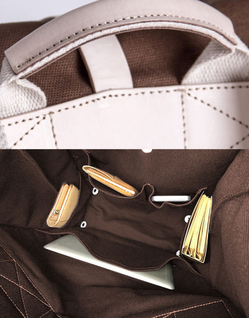 Canvas Backpack Computer Bag School Bag- Leather Belt