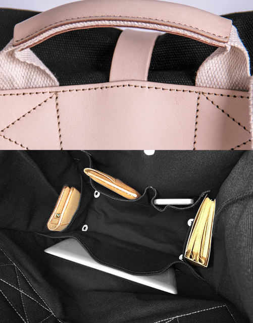 Canvas Backpack Computer Bag School Bag- Leather Belt