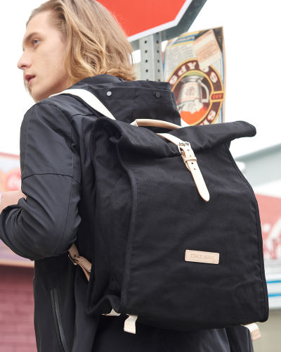 Canvas Backpack Computer Bag School Bag- Leather Belt