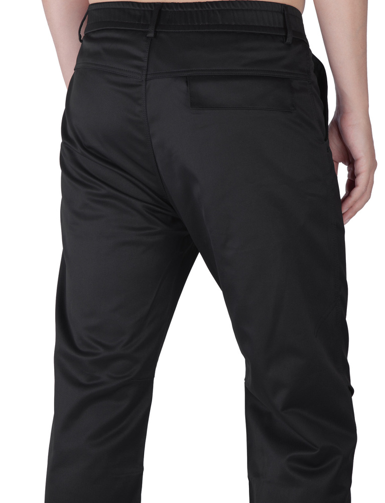 Mens Elastic Waistband Chino Pants Straight Legs Regular Fit Black