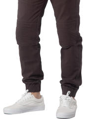 Man Khaki Jogger Pants with Wrinkled Design Slim Fit Coffee