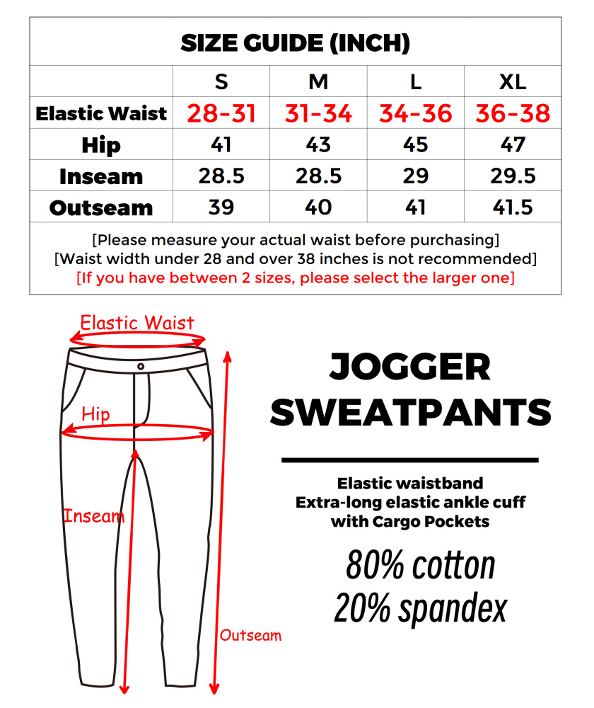 Sweatpants for Men Active Fleece Jogger Track Pants with Cargo Pockets Slim Fit Slim Fit White