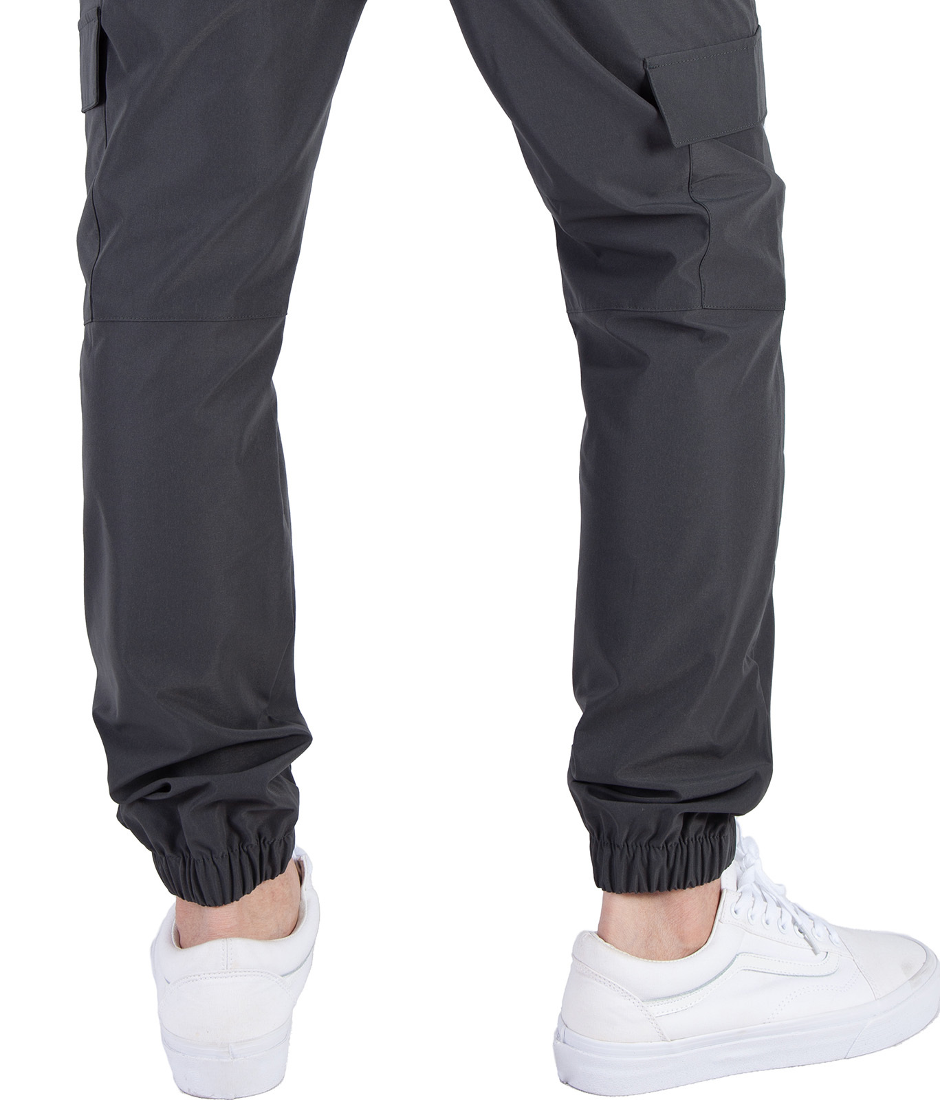 Man Lightweight Cargo Jogger Pants Slim Fit Dark Grey