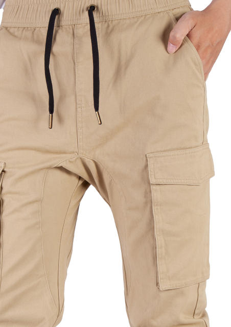 Man Cargo Jogger Pants Slim Fit Khaki