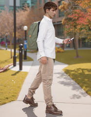 Men Cargo Joggers Athletic Pants Khaki