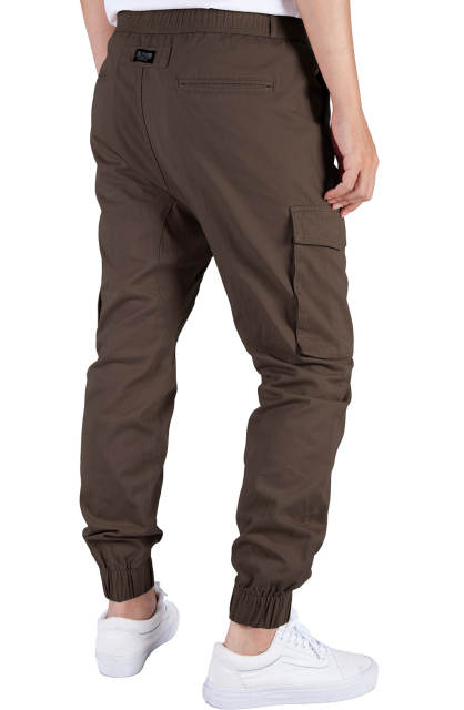Man Cargo Jogger Pants Slim Fit Dark Brown