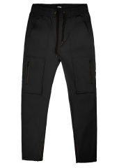 Mens Joggers with Zipper Pockets Slim Fit Black