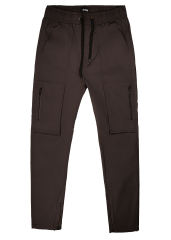 Mens Joggers with Zipper Pockets Slim Fit Coffee