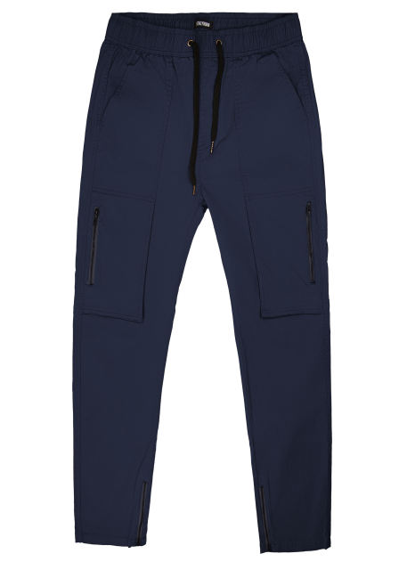 Mens Joggers with Zipper Pockets Slim Fit Navy Blue