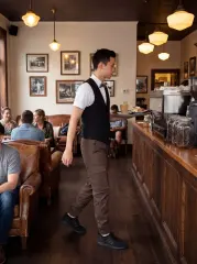 Man Cargo Jogger Pants Slim Fit Dark Brown