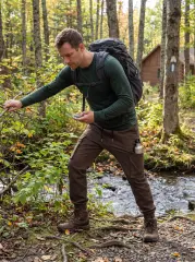 Man Cargo Jogger Pants Slim Fit Dark Brown