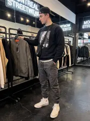 Man Cargo Jogger Pants Slim Fit Dark Grey