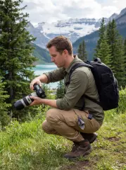 Man Cargo Jogger Pants Slim Fit Dark Khaki